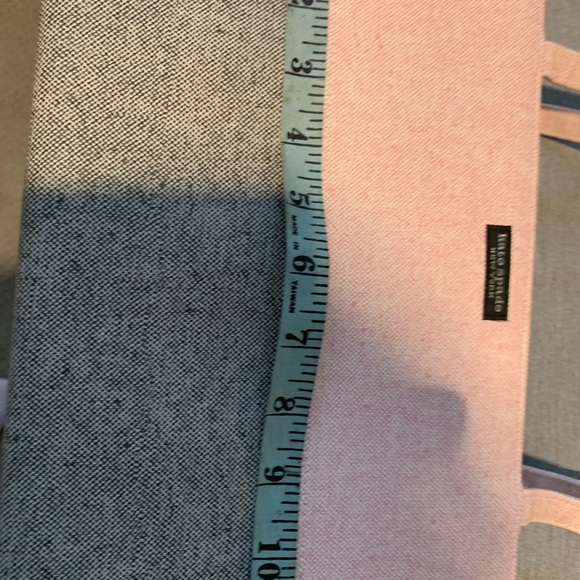 KATE SPADE PINK GREY HANDBAG MEDIUM SATCHEL PURSE FABRIC, CLASSIC STYLE - Picture 7 of 16